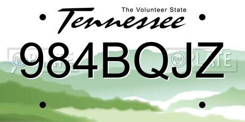 984BQJZ Tennessee License Plate