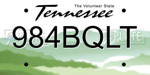 984BQLT Tennessee License Plate