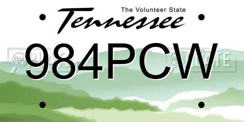 984PCW Tennessee License Plate