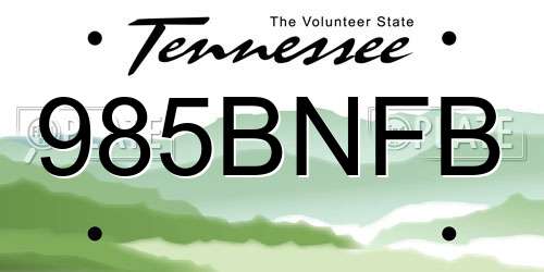 985BNFB Tennessee License Plate