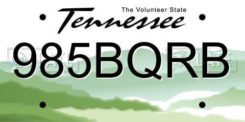 985BQRB Tennessee License Plate