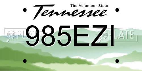 985EZI Tennessee License Plate