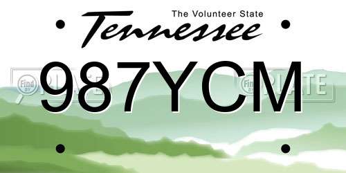 987YCM Tennessee License Plate