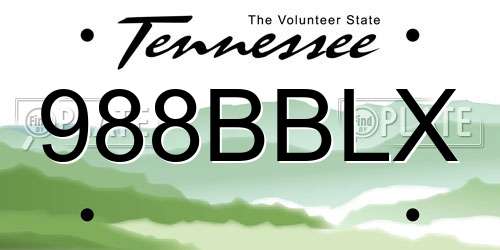 988BBLX Tennessee License Plate