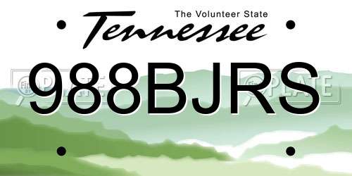 988BJRS Tennessee License Plate