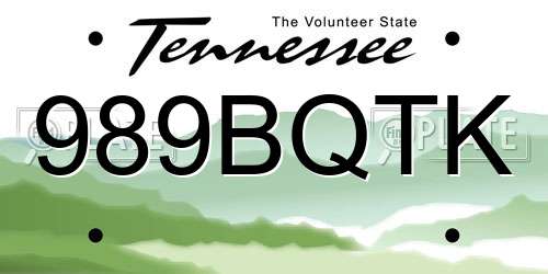 989BQTK Tennessee License Plate