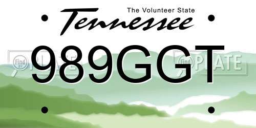 989GGT Tennessee License Plate