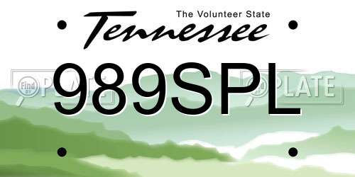 989SPL Tennessee License Plate