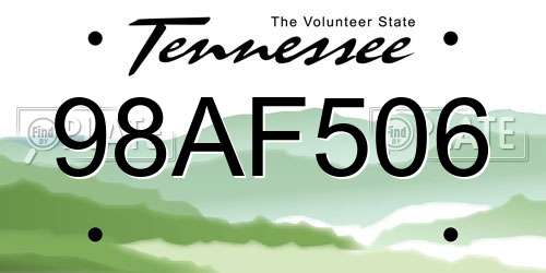 98AF506 Tennessee License Plate