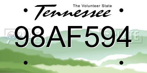 98AF594 Tennessee License Plate