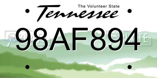 98AF894 Tennessee License Plate