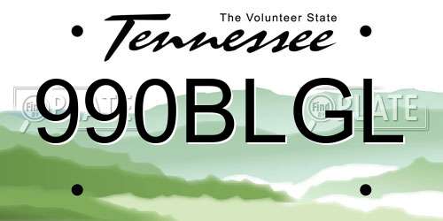 990BLGL Tennessee License Plate