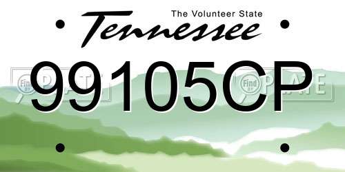 99105CP Tennessee License Plate