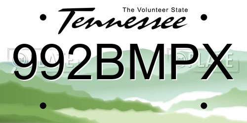 992BMPX Tennessee License Plate