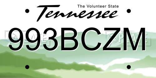 993BCZM Tennessee License Plate