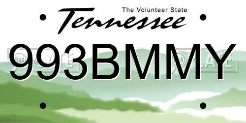 993BMMY Tennessee License Plate