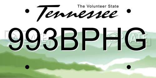 993BPHG Tennessee License Plate