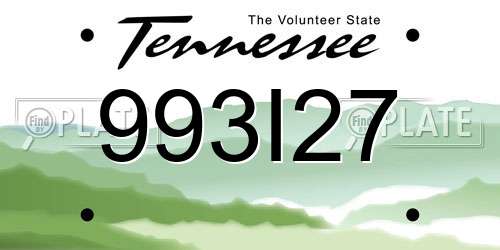 993I27 Tennessee License Plate