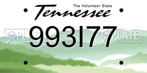 993I77 Tennessee License Plate