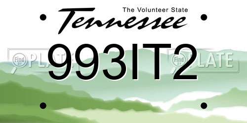 993IT2 Tennessee License Plate