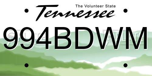 994BDWM Tennessee License Plate