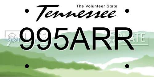 995ARR Tennessee License Plate