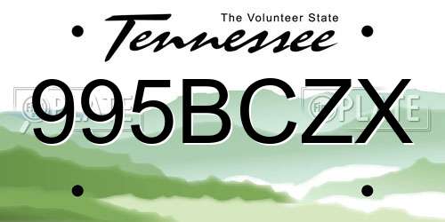 995BCZX Tennessee License Plate