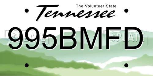 995BMFD Tennessee License Plate
