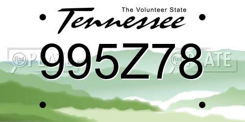 995Z78 Tennessee License Plate