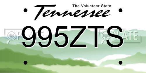 995ZTS Tennessee License Plate