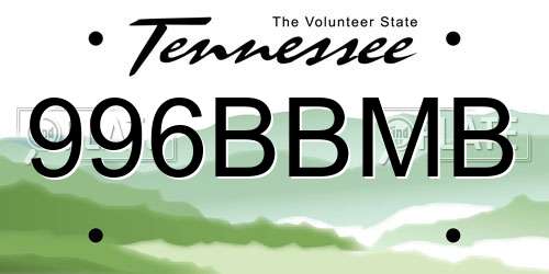 996BBMB Tennessee License Plate