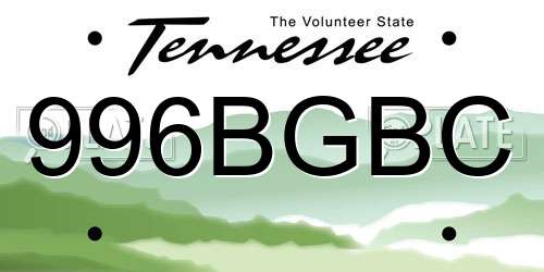 996BGBC Tennessee License Plate
