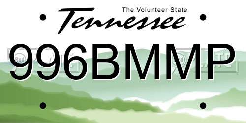 996BMMP Tennessee License Plate