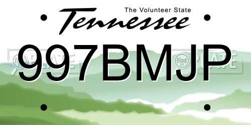 997BMJP Tennessee License Plate