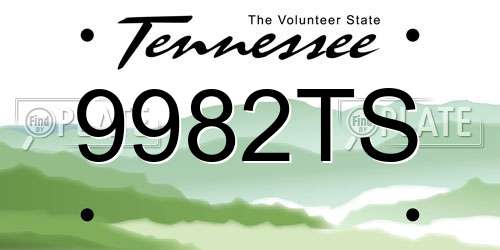 9982TS Tennessee License Plate