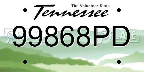 99868PD Tennessee License Plate