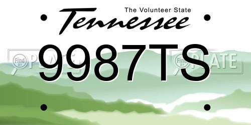 9987TS Tennessee License Plate
