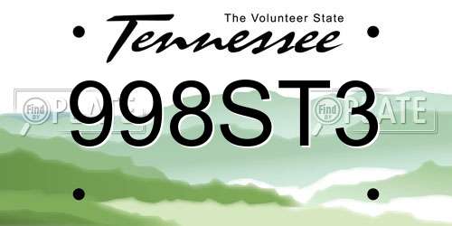 998ST3 Tennessee License Plate