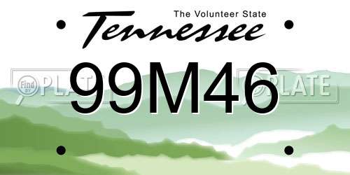 99M46 Tennessee License Plate