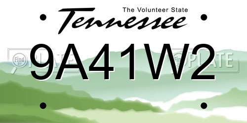 9A41W2 Tennessee License Plate