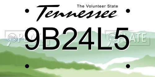 9B24L5 Tennessee License Plate