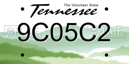 9C05C2 Tennessee License Plate