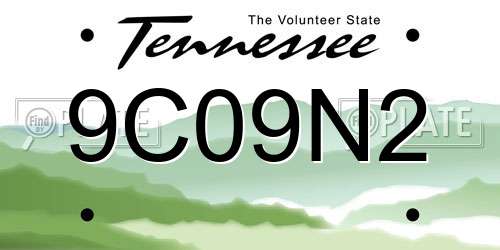 9C09N2 Tennessee License Plate