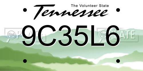 9C35L6 Tennessee License Plate