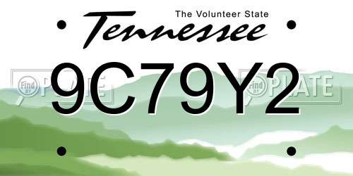 9C79Y2 Tennessee License Plate