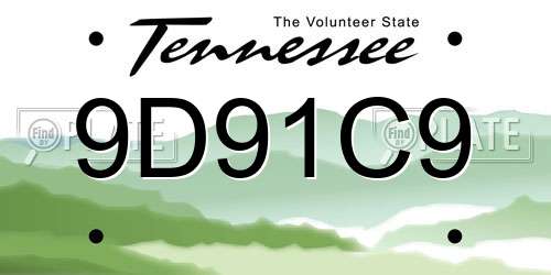 9D91C9 Tennessee License Plate