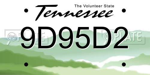 9D95D2 Tennessee License Plate