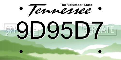 9D95D7 Tennessee License Plate