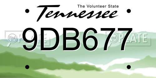 9DB677 Tennessee License Plate