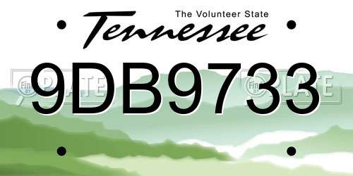 9DB9733 Tennessee License Plate